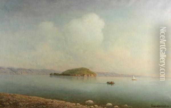 Lake Sevan Oil Painting - Georgii Zakharovich Bashindjiagan