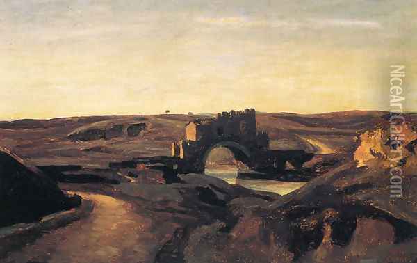 Ponte Nomentano Oil Painting - Jean-Baptiste-Camille Corot