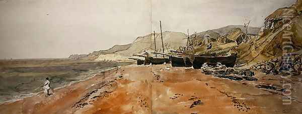 The Beach at Ventnor Oil Painting - Joshua Cristall