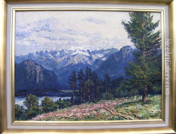Blick Auf Starnbergersee Oil Painting - Hugo Kreyssig