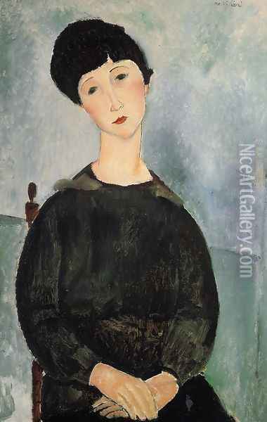 Seated Young Woman Oil Painting - Amedeo Modigliani