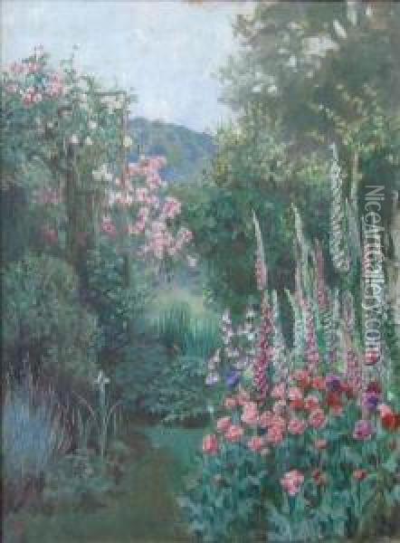 Summer Garden Oil Painting - Anna Massey Lea Merritt