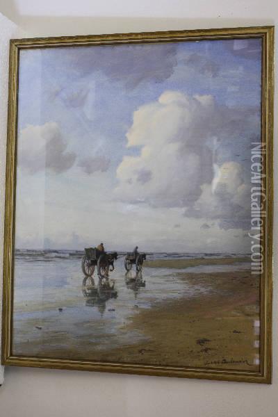 Schelpenvissers Op Het Strand Oil Painting - Ludolph Berkemeier