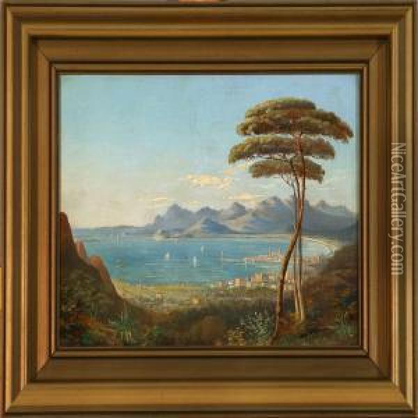 View Of The Bay Ofnaples Oil Painting - Harald Peter W. Schumacher