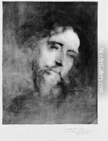 Alphonse Daudet. 1893. Lithographie. 398 X 310. Delteil 16. Oil Painting - Eugene Carriere
