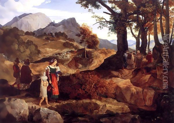 Ideal Landscape near Rocca Canterana Oil Painting - Carl Philipp Fohr