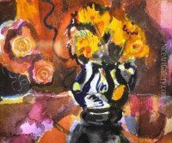 Small Flowerpiece Oil Painting - J B Donaldson