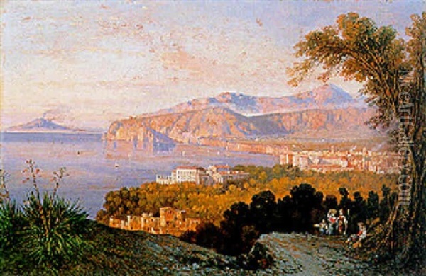Paesaggio Della Penisola Sorrentina Oil Painting - Consalvo Carelli