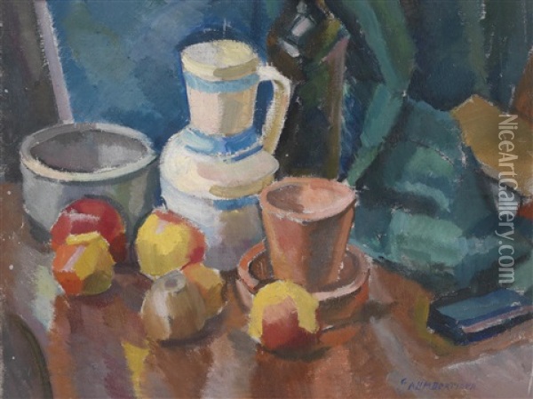 Stilleben Mit Fruchten Und Krug Oil Painting - Marie Galimberti-Provazkova