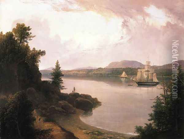 View on the St. Croix River near Robbinston Oil Painting - Thomas Doughty