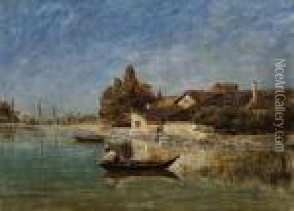 La Barque Au Paysan Et La Ferme Oil Painting - Adolphe Appian