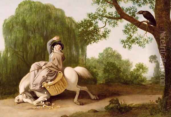 The Farmers Wife and the Raven, 1786 Oil Painting - George Stubbs