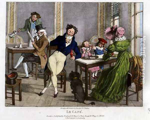Le Cafe, 1820 Oil Painting - John James Chalon