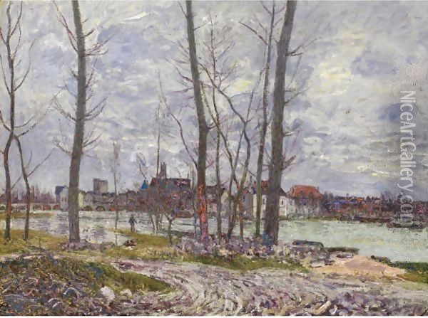 L'Inondation A Moret-Sur-Loing Oil Painting - Alfred Sisley