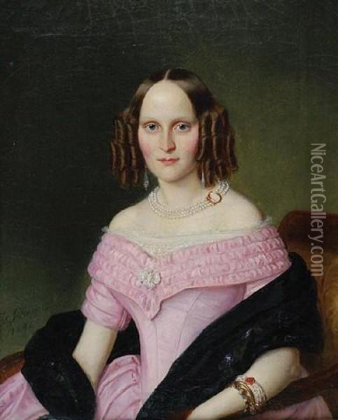 Portret Mlodej Kobiety Oil Painting - Julius I Schoppe