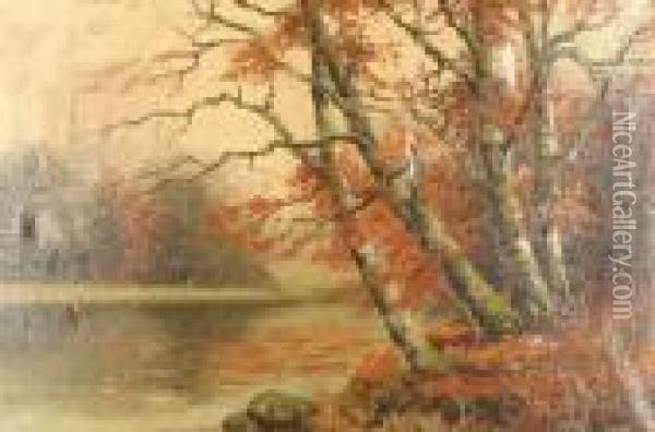 Herbstlandschaft Oil Painting - Walter Moras