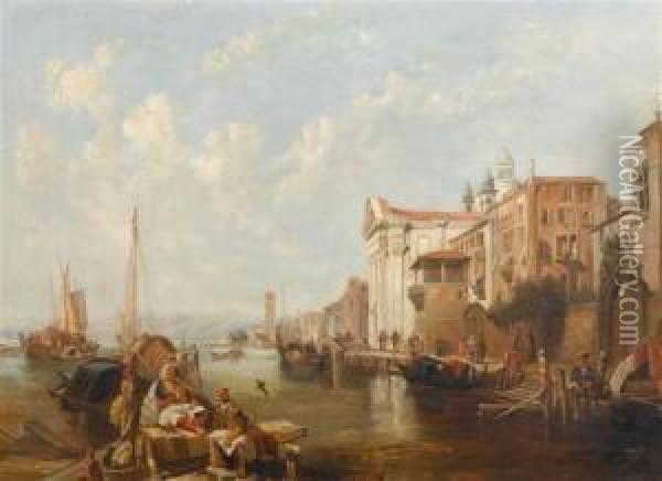 View Over Venice Oil Painting - Alfred Pollentine