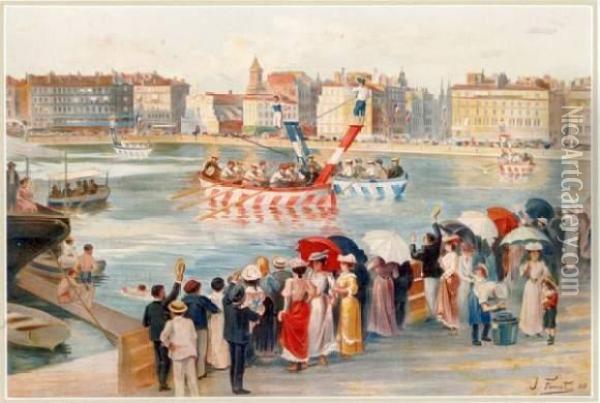 Joutes Dans Le Vieux-port Oil Painting - Joseph Faust