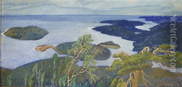 Kustparti Fran Nordingra - Ringkallen Oil Painting - Helmer Osslund
