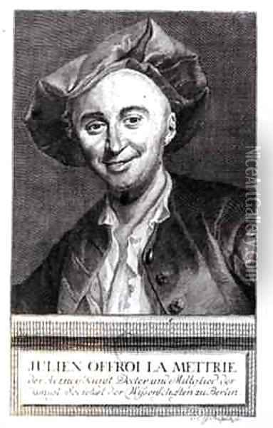 Portrait of Julien Offroy de La Mettrie 1709-51 Oil Painting - Johann Christian Gottfried Fritzsch