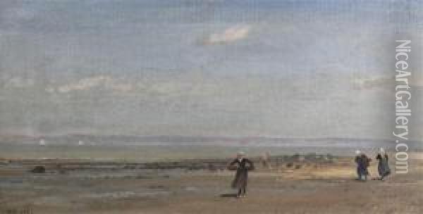 Women On The Beach At Low Tide Oil Painting - Henry Moore
