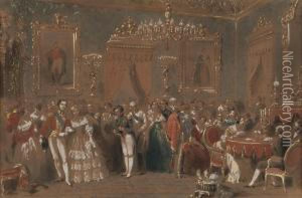 Reception At Buckingham Palace Oil Painting - A. Prevost