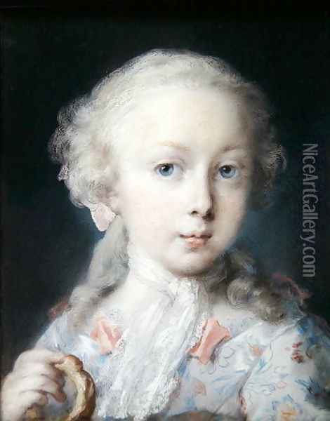 Portrait of a Girl with a Bussola, 1725 Oil Painting - Rosalba Carriera