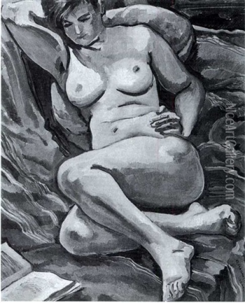 Reclining Nude Oil Painting - Robert Hallowell