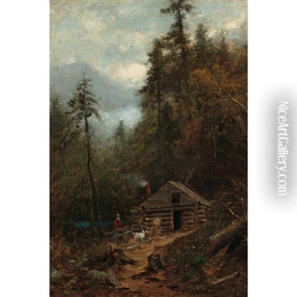Chopping Wood Oil Painting - Samuel Lancaster Gerry