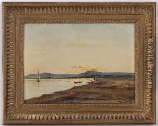 Bord De Lac Oil Painting - Joseph (Francois Xavier) Meissonnier