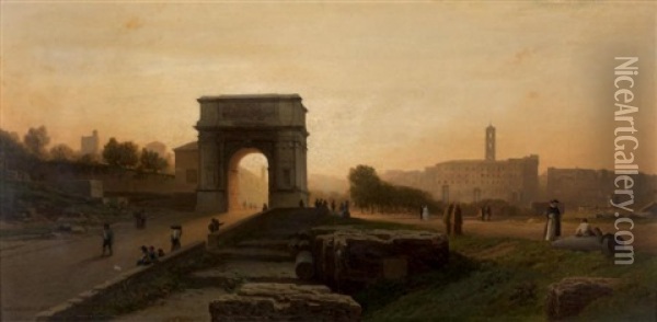 Rome, Vue Du Forum Oil Painting - Auguste Paul Charles Anastasi