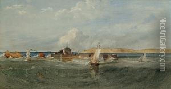 Elizabeth Castle, Jersey, Channel Islands Oil Painting - Edward Henry Wehnert
