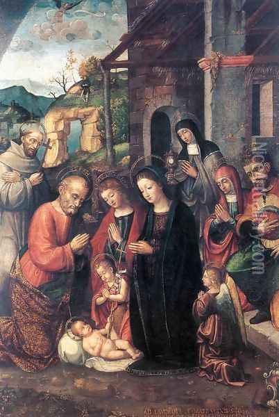 Nativity Oil Painting - Bernardino Fasolo