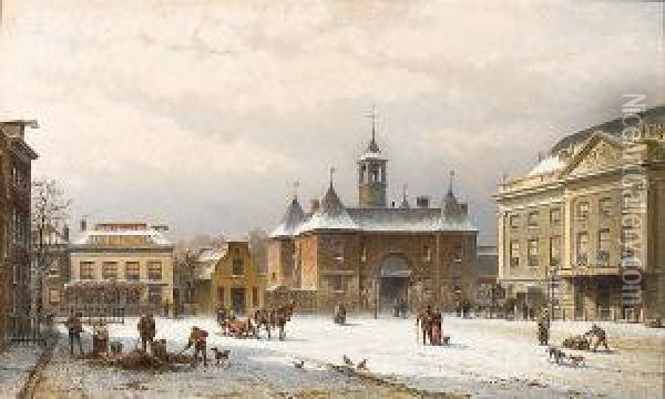 The Leidseplein In Amsterdam Oil Painting - Eduard Alexander Hilverdink