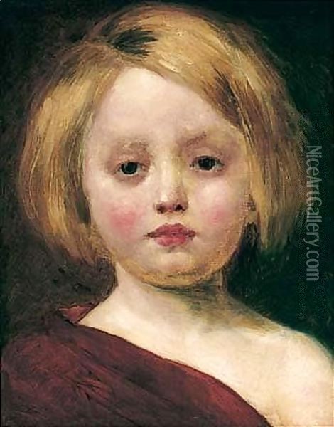 Portrat Eines Madchens (Portrait Of A Young Girl) Oil Painting - Wilhelm Leibl