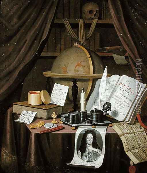 Still Life with Documents Oil Painting - John Turing