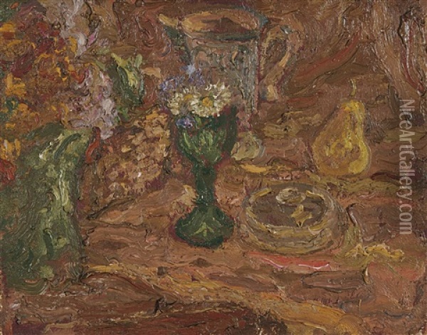 Nature Morte Aux Fleurs Et Fruits Oil Painting - Georges Bouche