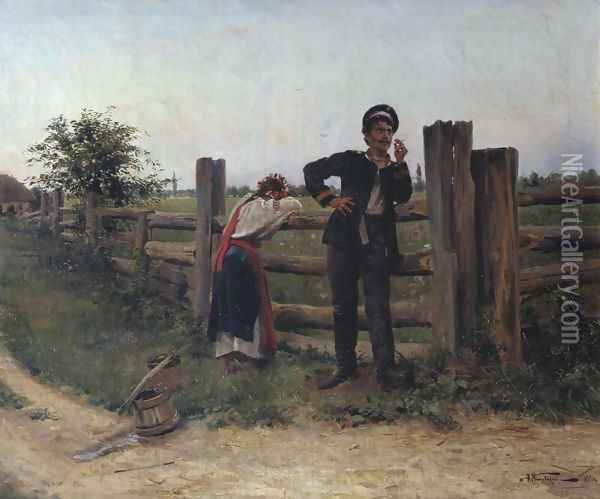 I am bored with you, 1897 Oil Painting - Aleksandr Vladimirovich Makovsky