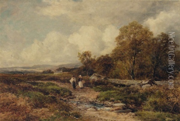 A Path In Wharfedale - Above The Wharfe Oil Painting - David Bates