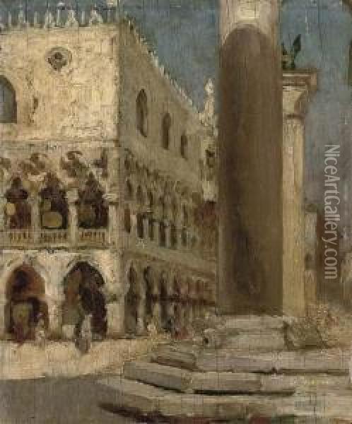 Piazza San Marco Oil Painting - Giacomo Favretto