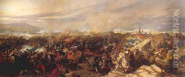 Battle of Vienna Oil Painting - Josef von Brandt