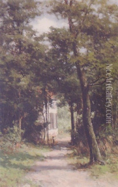 A House In The Trees Oil Painting - Abraham Van Der Wissel