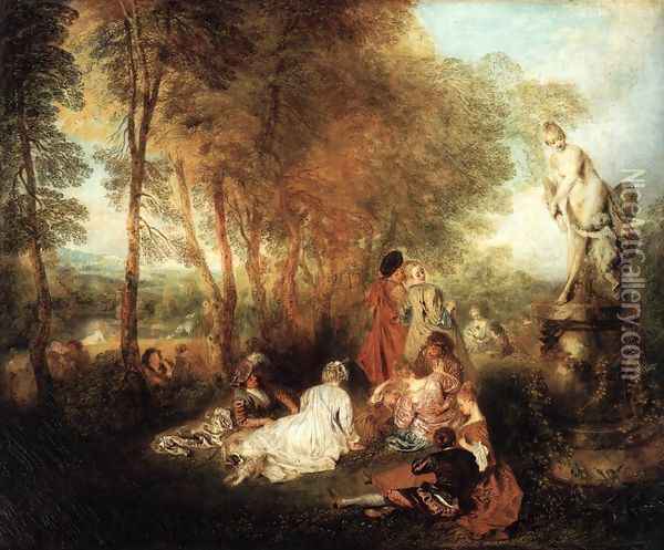 The Festival of Love c. 1717 Oil Painting - Jean-Antoine Watteau