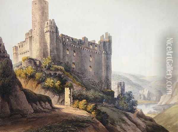 Thurnberg, engraved by T. Sutherland, from A Picturesque Tour along the Rhine, from Mentz to Cologne, published by R. Ackermann, London, 1820 Oil Painting - Christian Georg II Schutz or Schuz