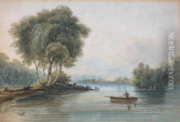 The Gap Of Dunloe And The Thames At Twickenham Oil Painting - John Varley
