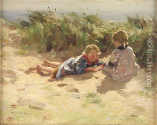 In The Dunes Oil Painting - William Marshall Brown