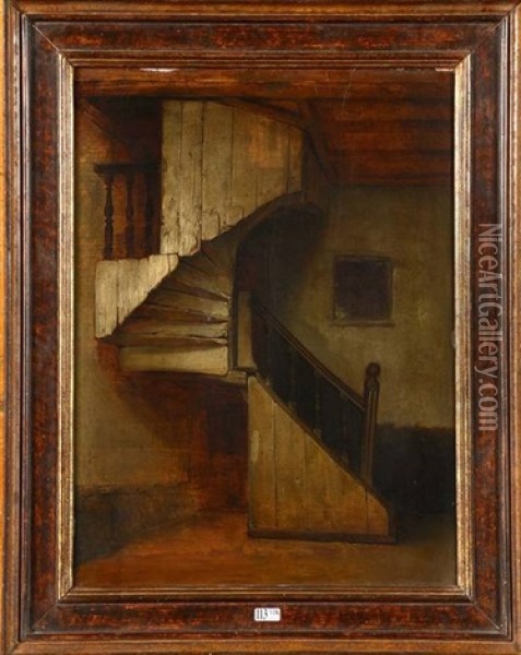 L'escalier Oil Painting - Henri de Braekeleer