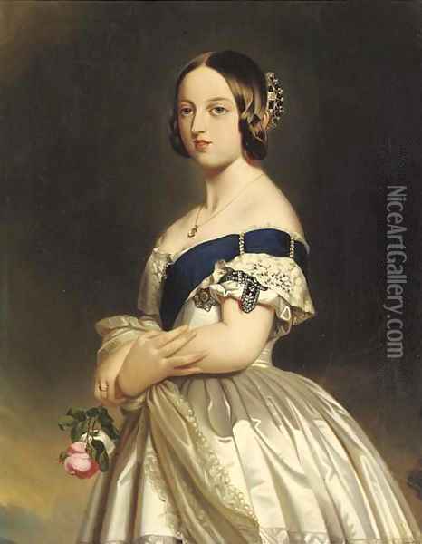 Queen Victoria Oil Painting - Franz Xaver Winterhalter
