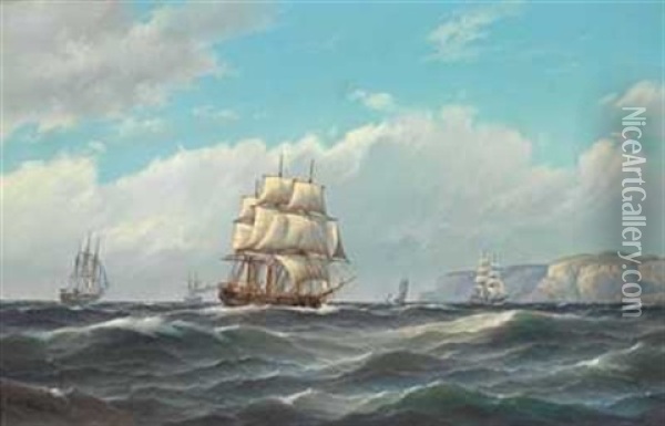 Skibe Ud Fra Norge Oil Painting - Carl Ludwig Bille