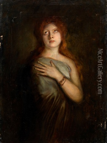 Red-haired Beauty Oil Painting - Franz Seraph von Lenbach